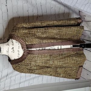 Scott Taylor Wool Blend Tweed Open Front Jacket Size 3X